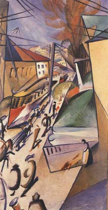 Tram, Alexander Bogomazov, 1914