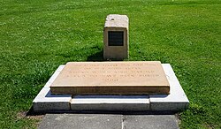 King Harold's tombstone at Waltham Abbey; site of the High Altar