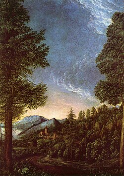 16th-century Danube landscape near Regensburg, by Albrecht Altdorfer – a member of the Danube school
