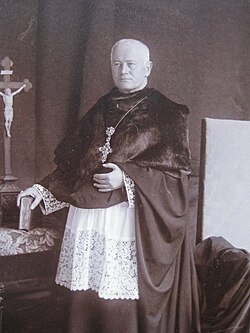 Benedictine and Archabbot Ildefons Schober in prelate dress and cappa magna