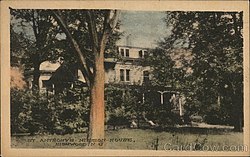 St. Anthony's Mission House, a racially integrated minor seminary founded by Fr Ignatius Lissner of the Society of African Missions in 1921. Originally located in Highwood, Bergen County, New Jersey.