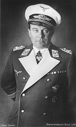 General Ernst Udet. Along with Albert Kesselring, Udet was responsible for establishing the design trend of German aircraft. His focus was on tactical army support air forces.