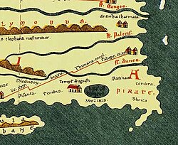 Map depicting a settlement in Southern India