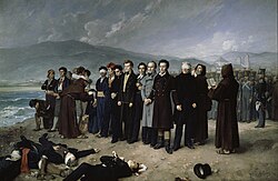 Execution of Torrijos and his men in 1831, Málaga. Ferdinand VII took repressive measures against the liberal forces in his country.