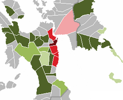 Color coded map of Eastern Visayas showing the number of deaths caused by Typhoon Haiyan. More than 1,000 500-999 100-499 50-99 25-49 1-24 0