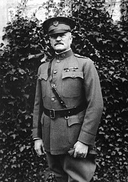 Pershing at General Headquarters in the Château du Val des Écoliers in Chaumont, France, October 1918