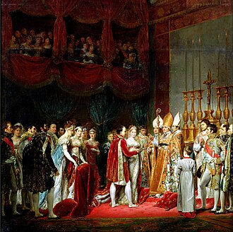Metternich was influential in bringing about the marriage of Napoleon to Archduchess Marie Louise of Austria. The Wedding of Napoleon and Marie Louise by Georges Rouget.