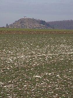Typical Swabian Jura landscape: the Salmendinger Kapelle (chapel) on top of the Kornbühl