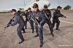 Indonesian Customs officers from the "Customs Tactical Unit" (CTU)