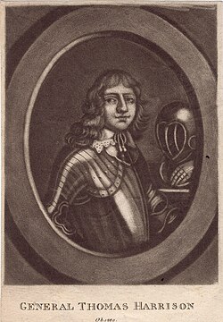 Thomas Harrison, the first person found guilty of regicide during the Restoration