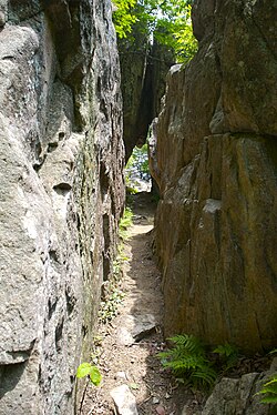 View through a natural tunnel in South Korea