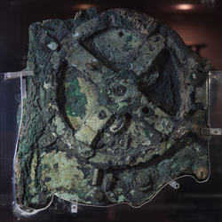 The Antikythera mechanism, dating back to ancient Greece circa 200–80 BCE, is an early analog computing device.