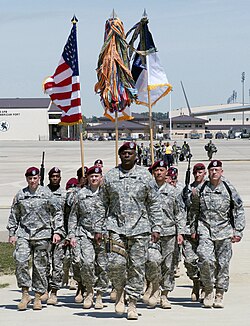 The XVIII Airborne Corps command group, led by LTG Lloyd Austin, returns home from Operation Iraqi Freedom in 2009