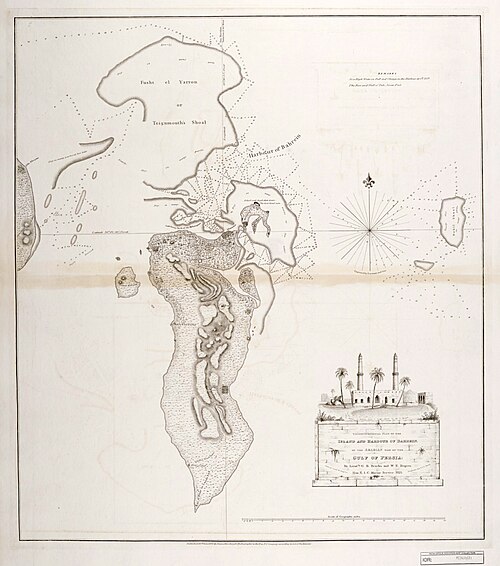 A map of Bahrain in 1825
