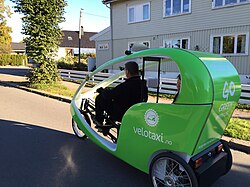 A velotaxi operating in Tønsberg, Norway