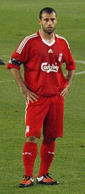 Mascherano playing for Liverpool in 2009