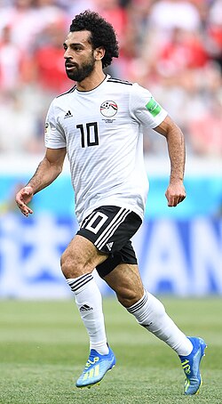 Salah (pictured in 2018) is best known for his speed, dribbling, clinical finishing and playmaking abilities.