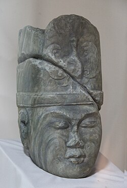 Bust of Kul Tigin (AD 684–731), prince of the Second Turkic Khaganate, found in Khashaat, Arkhangai Province, Orkhon River valley. National Museum of Mongolia.