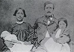 Mixed Hawaiian/European-American family in Honolulu, 1850s