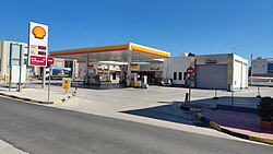 Filling station in Argos, Peloponnese owned by Shell. Shell and local subsidiaries own and operate thousands of filling stations worldwide.