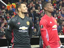 Romero and Paul Pogba ahead of a UEFA Europa League match against Feyenoord on 24 November 2016