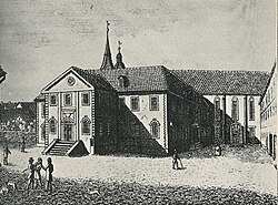 The old Göttingen university campus and library building, called the Collegiate Building, c. 1815