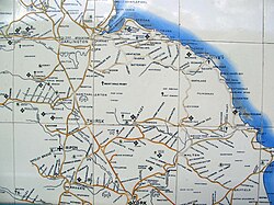 Tile map at the station, showing historic North Eastern Railway routes across North Yorkshire.