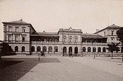 Main station of the Hessian Ludwig Railway in Darmstadt (1875–1912).