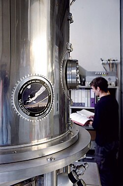 Steel container for the Rosetta mission of the ESA, 2009.