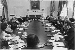 President Ford and his cabinet in June 1975