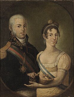 Portrait of John VI of Portugal and Carlota Joaquina of Spain by Manuel Dias de Oliveira, 1815