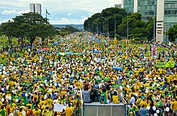 Protests in Brazil in 2015–2016 were sparked by revelations that a number of politicians had accepted bribes linked to contracts at Petrobras.