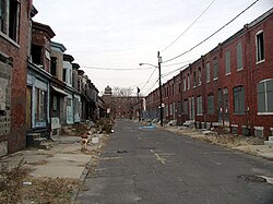 Street in Camden, New Jersey, which has evident urban decay