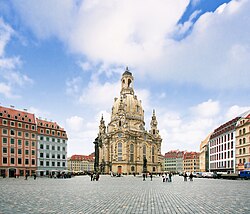 The Frauenkirche at the reconstructed Neumarkt