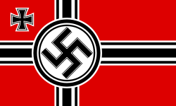 War flag of Nazi Germany adopted in 1935, with some minor changes in 1938, used by the army and navy until 1945.