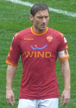 Totti playing for Roma in 2011