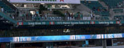 The "1972 Perfect Season Team 17-0" enshrined in one corner of the stadium on the Honor Roll, in-between the Dolphins two Super Bowl championship teams: Super Bowl VII and Super Bowl VIII.