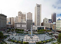 Union Square is a major retail hub for San Francisco and the Bay Area.