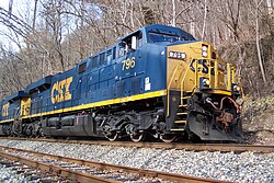 A new CSX ES44AC in the YN3 paint scheme