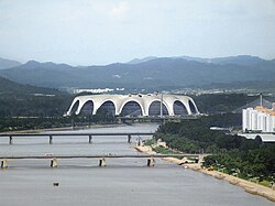 The Rungrado 1st of May Stadium by the Taedong River is the second-largest mass-sports/athletic stadium in the world by capacity.