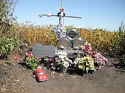 Monument at crash site, September 16, 2003