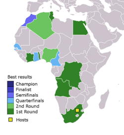 Best results of African men's national football teams at the FIFA World Cup