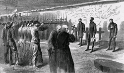 Print of the execution of Maximilian in Santiago de Querétaro, Mexico
