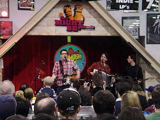 They Might Be Giants performing a free show at Amoeba Music in Hollywood, CA on March 25, 2005