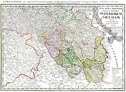 1746 map of Upper Silesia, Homann heirs, Nuremberg