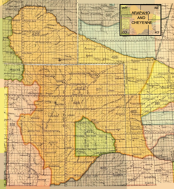 Arapaho and Cheyenne 1851 treaty territory. (Area 426 and 477). Area 477 is the reserve established by treaty of Fort Wise, February 18, 1861.