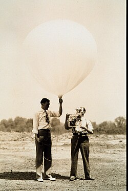 U.S. Bureau of Standards personnel launch radiosonde near Washington, DC in 1936