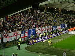 Visiting Birmingham fans during the club's first away appearance in group stage of the UEFA Europa League in 2011
