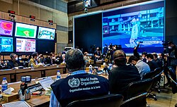 World Health Organization representatives holding joint meeting with Tehran city administrators in March 2020