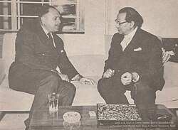 President Ayub Khan (left) with Bengali industrialist Abul Kashem Khan (right) in Chittagong